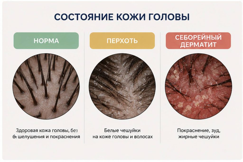 Схема состояний кожи головы